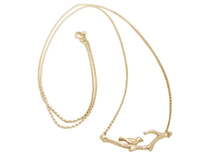 Gold-plated women's necklace Bird made of silver