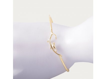 Gold-plated women's silver bracelet Bird with a bird