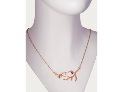 Pozlacený náhrdelník Berries ze stříbra s perlou (Délka řetízku nad-70cm)
