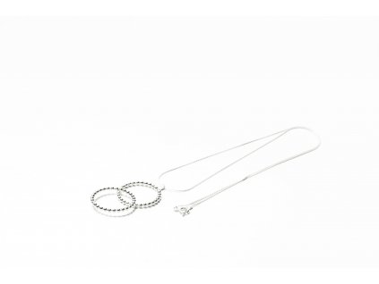 Unisex stříbrný náhrdelník Bond s kruhy