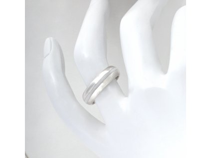 Unisex stříbrný prsten Stripe s pruhem
