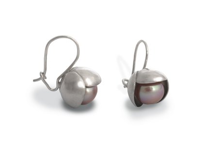 Women's Silver Bowpearls Earrings with Afro Hook Pearl