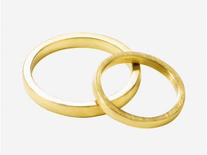 Gold wedding rings matte