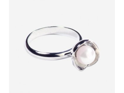 Bowpearls Gold Women's White Gold Akoya Pearl Engagement Ring