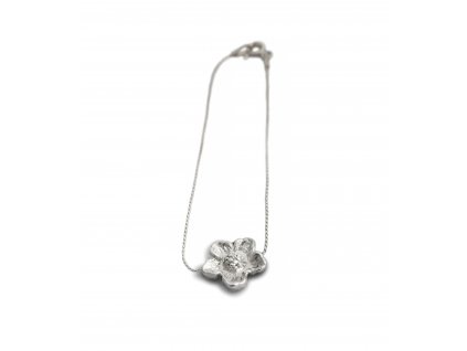Women's Silver Pulsatilla Chain Bracelet with Flower