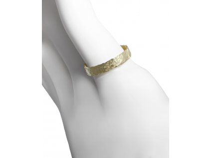 Gold wedding ring hammered narrower