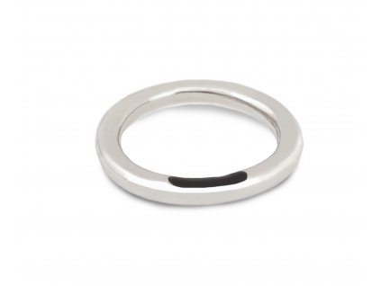 Vamp silver ring with black stripe