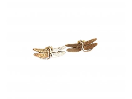 Women's gold earrings Dragonflies