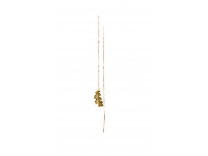 Women's dangling gold earring Oak