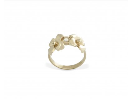 Gold minimalist Sentiment ring with diamond
