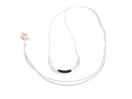 Silver Vamp necklace with black stripe