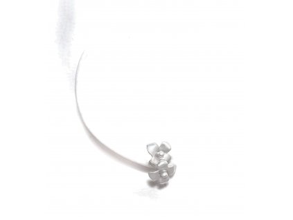 Silver minimalist earrings Sentiment double