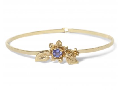 Sakura gold bracelet with Tanzanite
