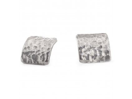Silver dark hammered earrings