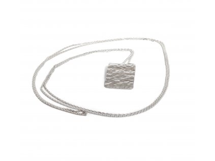 Silver forged hammer necklace