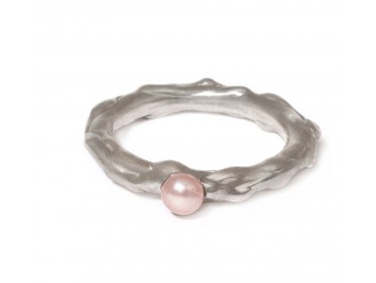 Aqua women's silver ring with pearl