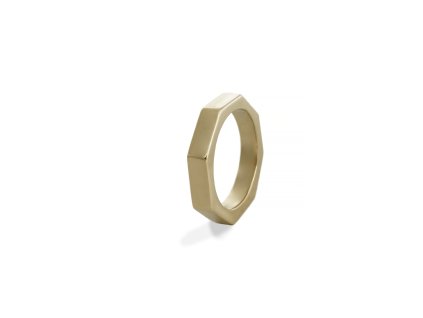 Angular square gold ring