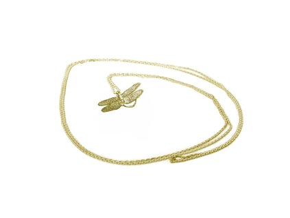 Gold women's dragonfly necklace