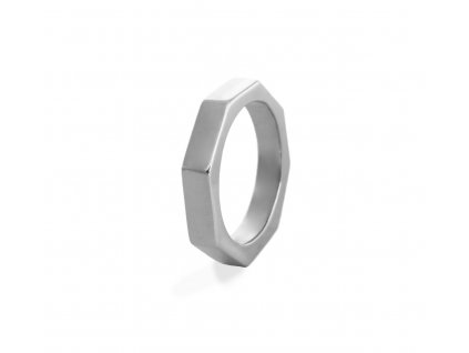 Angular smooth angular silver ring
