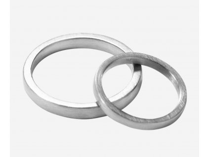Matte white gold wedding rings