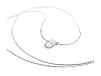 Minimalist drop necklace in white gold