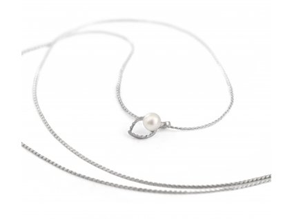 Minimalistický náhrdelník Drop z bílého zlata