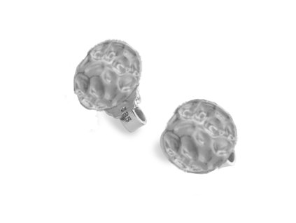 Hammer silver round hammered earrings