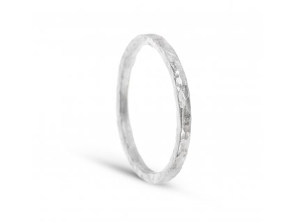 Silver conical forged ring narrow