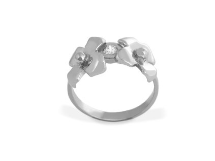 Minimalist silver Sentiment ring with zircon