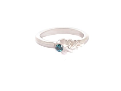 Women's silver ring with blue zircon