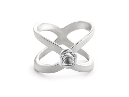 Variable unisex ring or scarf clip made of silver with rose