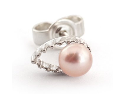 One white gold Drop earring