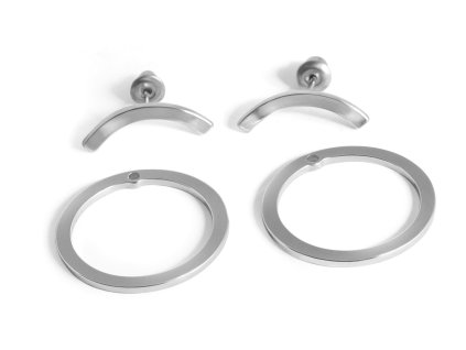 Silver earrings Geometry circles