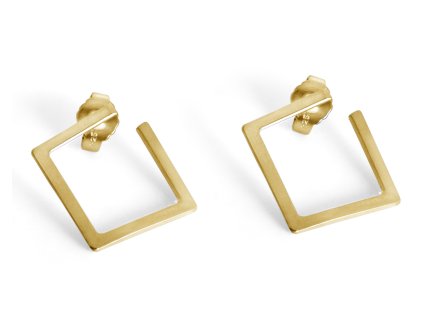 Gold-plated Geometry square dangle earrings