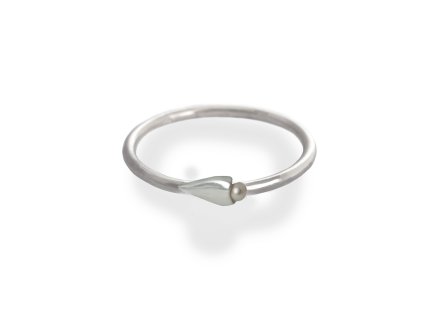 Silver ring Delf with pearl