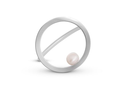 Minimalist Purity ring with a pearl in a circle
