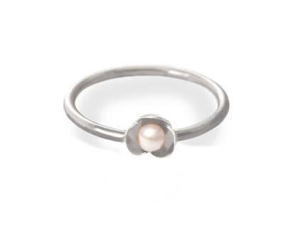 Women's silver ring with pearl Bowpearls smallest