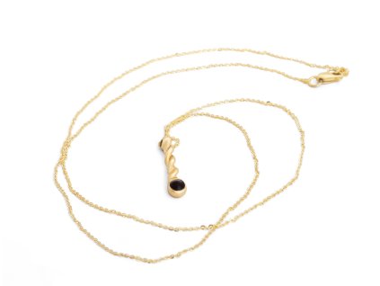 Intertwined necklace with black enamel