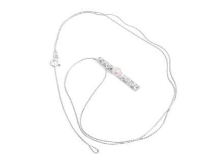 Dámský minimalistický náhrdelník Aqua kapky s perlou