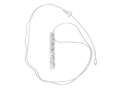 Dámský minimalistický delší náhrdelník Aqua kapky s perlou