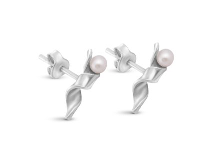 Stříbrné minimalistické náušnice Harmony s perlou