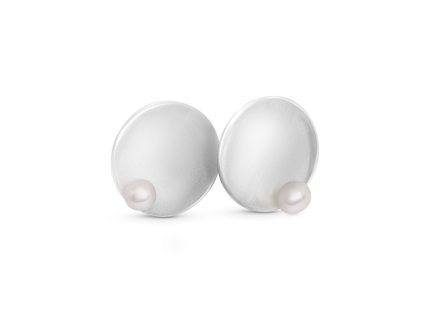 Silver Orbis earrings with pearl