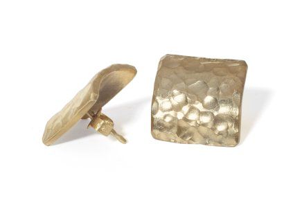 Gold-plated hammered earrings Hammer