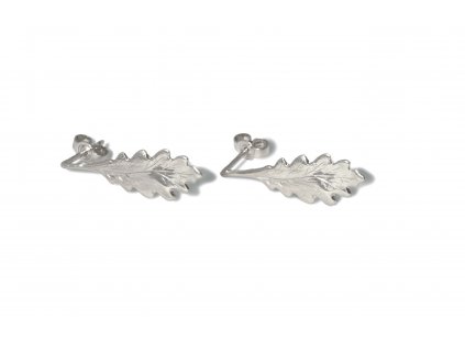 Women's dangling earrings with Oak leaves