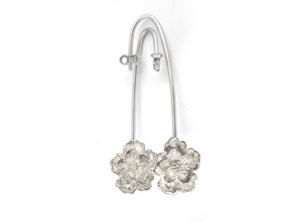 Women's dangling earrings Pulsatilla with a flower