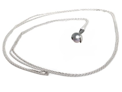 Women's pearl necklace Bowpearls with a flower