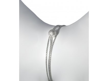 Luna women's silver minimalist bracelet with silver chain ball