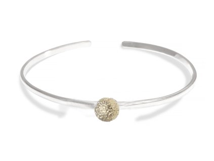 Women's silver minimalist bracelet Luna with a gold ball