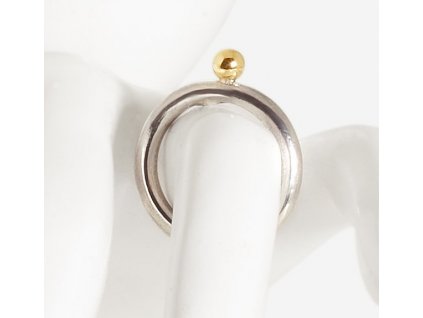 Dámský stříbrný minimalistický prsten Golden se zlatem