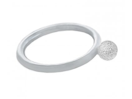 Dámský stříbrný minimalistický prsten Luna se stříbrnou kuličkou